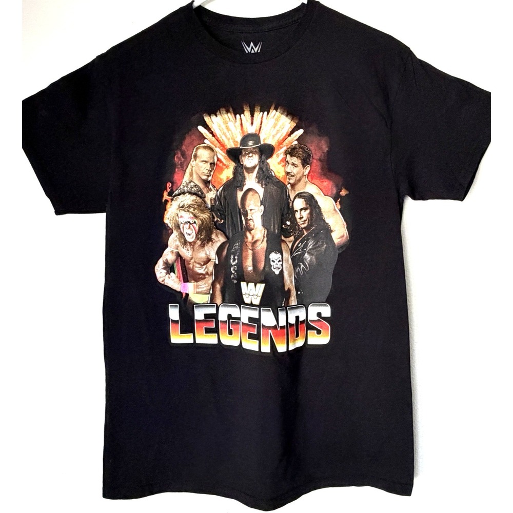 WWE Legends T Shirt Mens M Black‎ Undertaker Stone Cold Warrior Graphic Tee